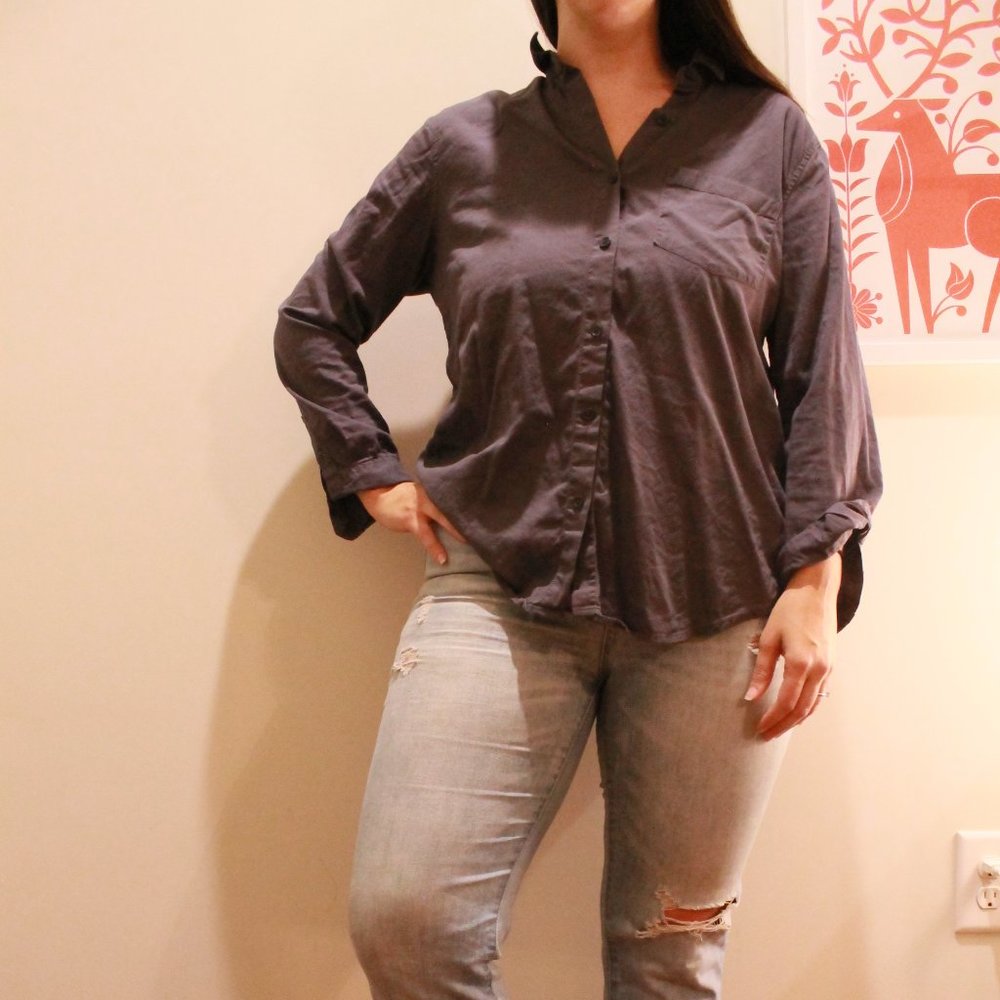 Womens Long Sleeve Button Down Shirt